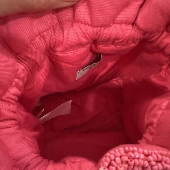 Beaded Classic Rose Drawstring Bucket Bag Pink/Red - Kate Spade NY + Target NWT - Picture 6 of 8